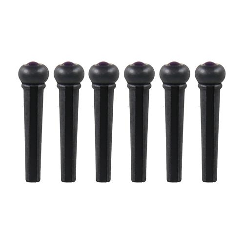 PINES PARA PUENTE GUITARRA ACUSTICA NEGRO/MORADO X 6P