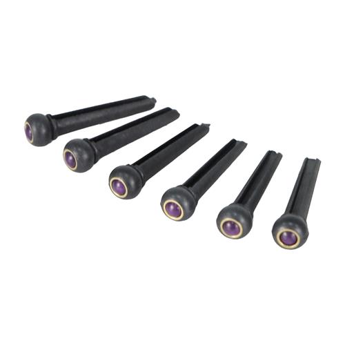 PINES PARA PUENTE GUITARRA ACUSTICA NEGRO/MORADO X 6P