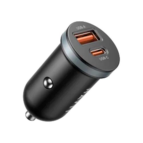 ADAPTADOR INTELIGENTE PARA CARRO PD30W USB CARGA RAPIDA NEGRO
