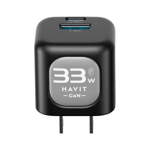 ADAPTADOR DE CORRIENTE INTELIGENTE GAN PD33W CARGA RAPIDA NEGRO