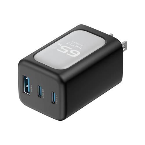 ADAPTADOR DE CORRIENTE INTELIGENTE GAN PD65W CARGA RAPIDA NEGRO