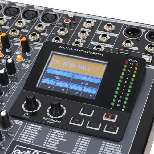 CONSOLA PASIVA PROFESIONAL 10CH CON USB/BT/PANTALLA