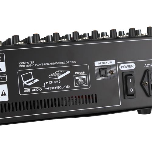 CONSOLA PASIVA PROFESIONAL 10CH CON USB/BT/PANTALLA
