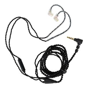 CABLE REPUESTO PARA AUDIFONO ENCHUFABLE CON MICROFONO NEGRO