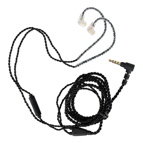 CABLE REPUESTO PARA AUDIFONO ENCHUFABLE CON MICROFONO NEGRO