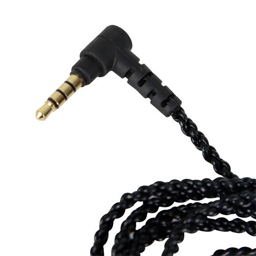 CABLE REPUESTO PARA AUDIFONO ENCHUFABLE CON MICROFONO NEGRO