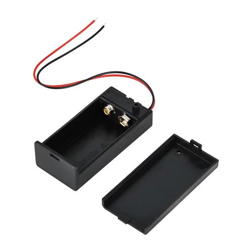 PORTA BATERIA 9V ON/OFF CON TAPA