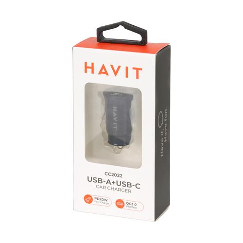 ADAPTADOR INTELIGENTE PARA CARRO PD20W+QC3.0 USB CARGA RAPIDA NEGRO