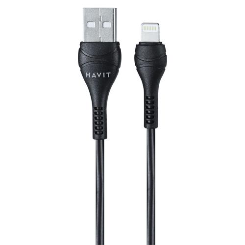 CABLE USB MACHO X LIGHTNING IPHONE/IPAD NEGRO 1MT