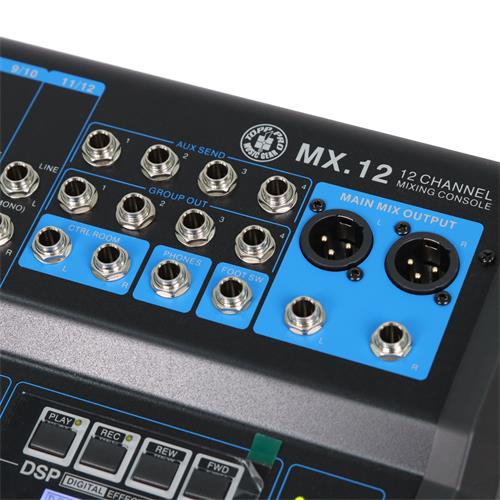 CONSOLA PASIVA MX-SERIE 12 CH CON DSP/USB/BLUETOOTH/PC