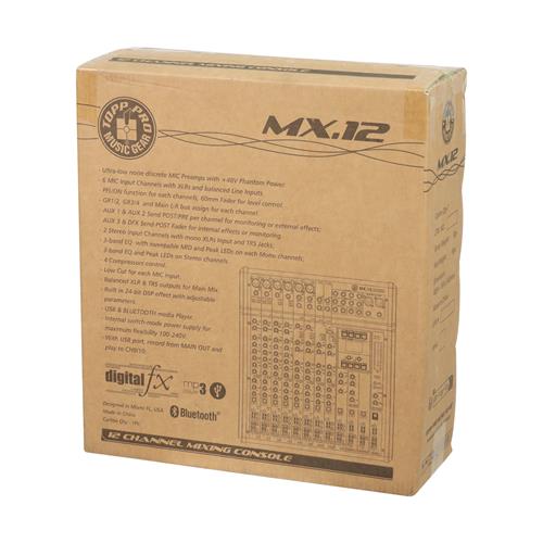CONSOLA PASIVA MX-SERIE 12 CH CON DSP/USB/BLUETOOTH/PC