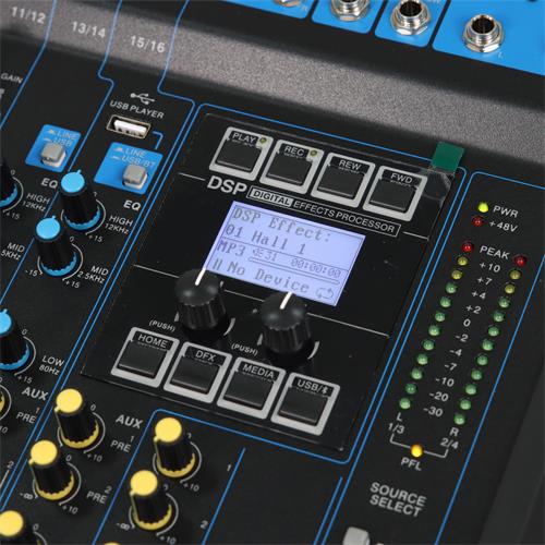 CONSOLA PASIVA MX-SERIE 16 CH CON DSP/USB/BLUETOOTH/USB/PC