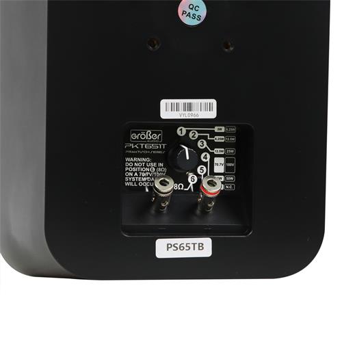 CAJA PASIVA 6.5 PULGADAS PARA EXTERIOR 70/100V 50W NEGRO X 2P