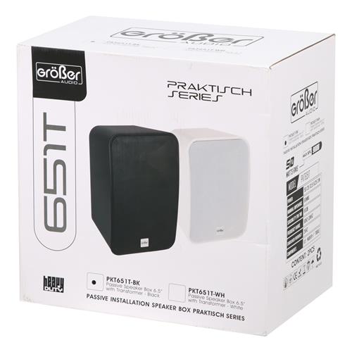 CAJA PASIVA 6.5 PULGADAS PARA EXTERIOR 70/100V 50W NEGRO X 2P