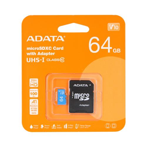 TARJETA MICRO SDHC 64GB CLASE 10 CON ADAPTADOR - CLA
