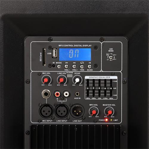CAJA AMPLIF. 15 PULGADAS 85000W C/USB/BT/TWS/SD/AUX C/LED - DIST