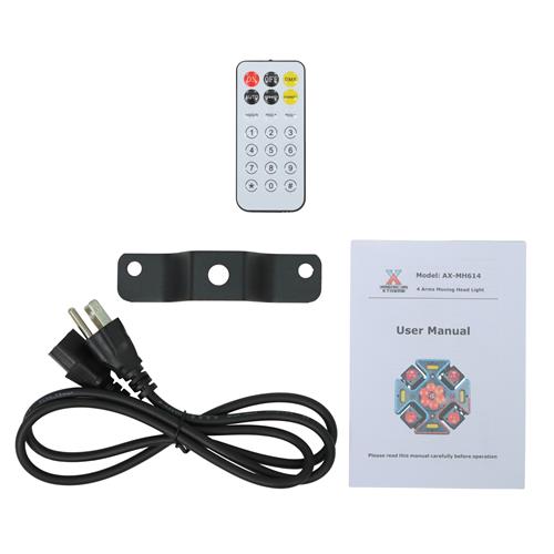 LUZ LED ROBOTICA BEE EYES 6X10W RGBW + 4 BRAZOS + LASER RG + 4X10W STROBE