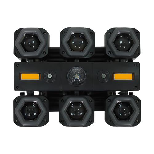 LUZ LED ROBOTICA 6 BRAZOS 15W RGBW + MAGIC BALL + LASER RG + 2X5W STROBE