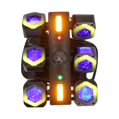 LUZ LED ROBOTICA 6 BRAZOS 15W RGBW + MAGIC BALL + LASER RG + 2X5W STROBE