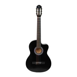 GUITARRA CLASICA 39 PULGADAS CON CUTAWAY NEGRO PACK