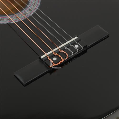 GUITARRA CLASICA 39 PULGADAS CON CUTAWAY NEGRO PACK