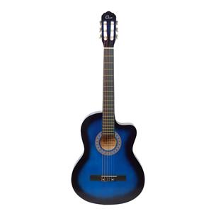 GUITARRA CLASICA 39 PULGADAS CON CUTAWAY AZUL SUNBURST PACK