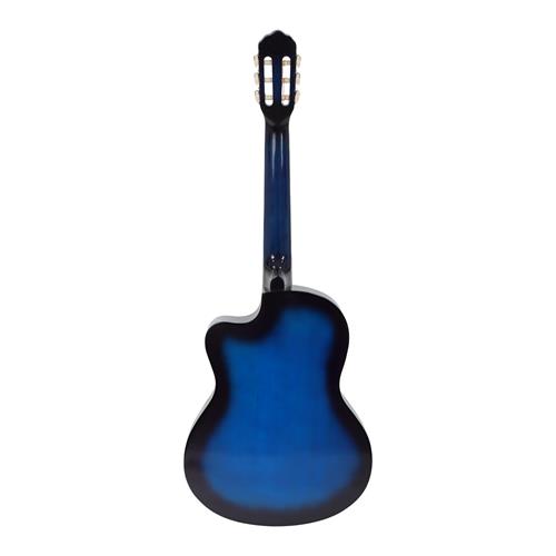 GUITARRA CLASICA 39 PULGADAS CON CUTAWAY AZUL SUNBURST PACK