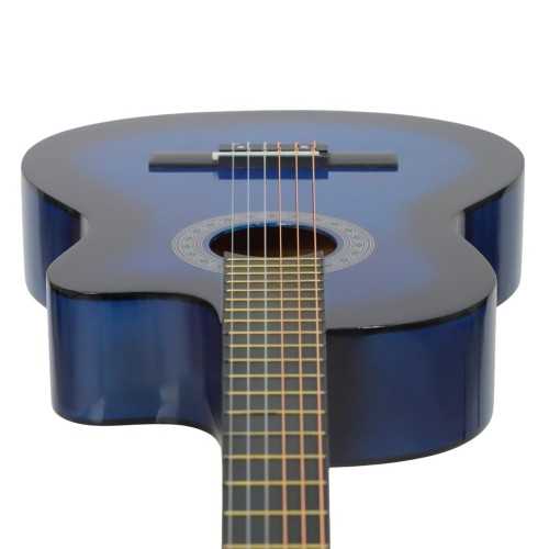 GUITARRA CLASICA 39 PULGADAS CON CUTAWAY AZUL SUNBURST PACK