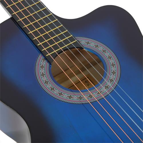 GUITARRA CLASICA 39 PULGADAS CON CUTAWAY AZUL SUNBURST PACK