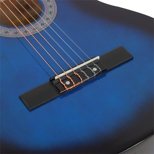 GUITARRA CLASICA 39 PULGADAS CON CUTAWAY AZUL SUNBURST PACK