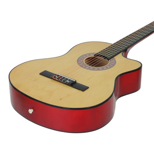 GUITARRA CLASICA 39 PULGADAS CON CUTAWAY NATURAL PACK