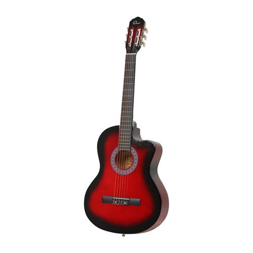 GUITARRA CLASICA 39 PULGADAS CON CUTAWAY ROJO SUNBURST PACK