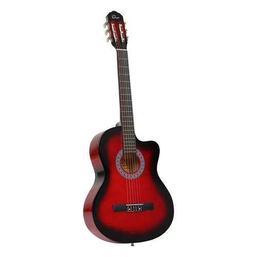 GUITARRA CLASICA 39 PULGADAS CON CUTAWAY ROJO SUNBURST PACK