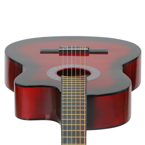 GUITARRA CLASICA 39 PULGADAS CON CUTAWAY ROJO SUNBURST PACK