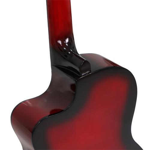 GUITARRA CLASICA 39 PULGADAS CON CUTAWAY ROJO SUNBURST PACK