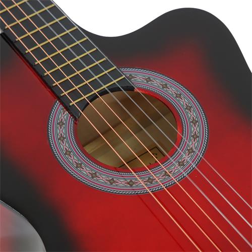 GUITARRA CLASICA 39 PULGADAS CON CUTAWAY ROJO SUNBURST PACK