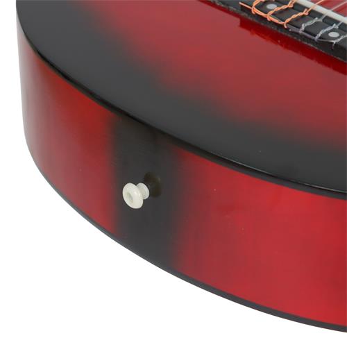 GUITARRA CLASICA 39 PULGADAS CON CUTAWAY ROJO SUNBURST PACK