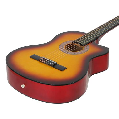 GUITARRA CLASICA 39 PULGADAS CON CUTAWAY SUNBURST PACK
