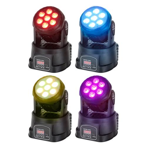 LUZ LED MINI ROBOTICA 7x10W/4 EN 1 RGBW - DESC
