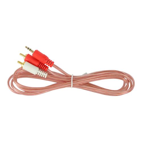 CABLE DISCMAN 2 PLUG RCA X 1 PLUG 3.5 ST 1.5MT TRANSPARENTE - LIQUIDACION