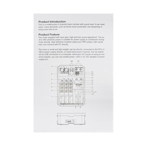 CONSOLA PASIVA PROFESIONAL 6 CANALES CON USB/BLUETOOTH/FX/PC LINK
