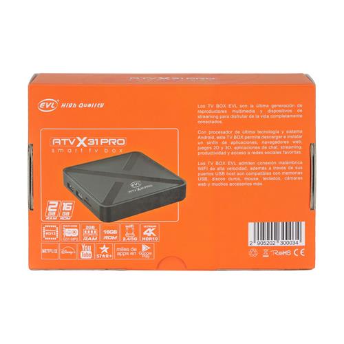 TV BOX ANDROID KODI/NETFLIX/4K 2G/16G - DESC
