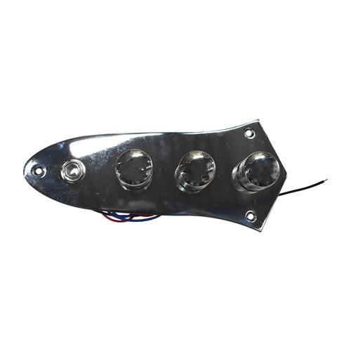 PLACA CON PERILLAS PARA BAJO FENDER JAZZBASS CROMADO