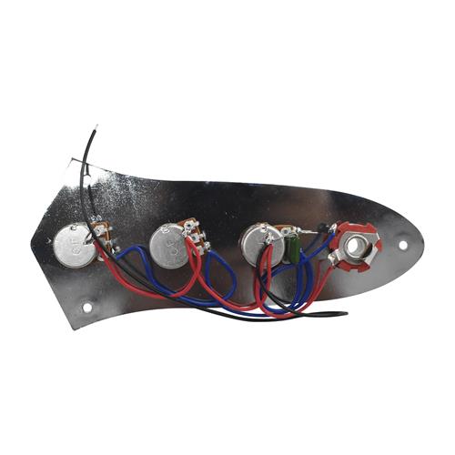 PLACA CON PERILLAS PARA BAJO FENDER JAZZBASS CROMADO