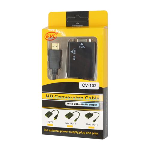 CONVERTIDOR HDMI A VGA/AUDIO CON CABLE