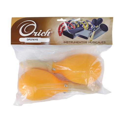 MARACAS PLASTICO AMARILLO X 2P