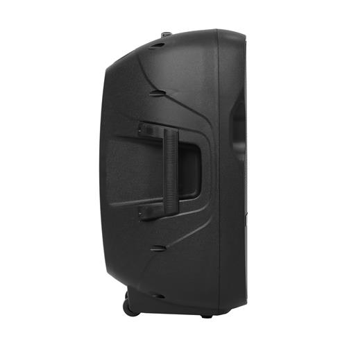CAJA AMPLIFICADA 15 PULGADAS 100000W NEGRA CON PEDESTAL/MICROFONO/LUZ LED - DESC
