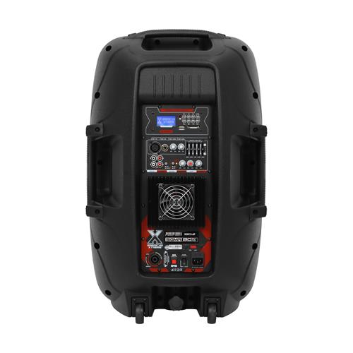 CAJA AMPLIFICADA 15 PULGADAS 100000W NEGRA CON PEDESTAL/MICROFONO/LUZ LED - DESC