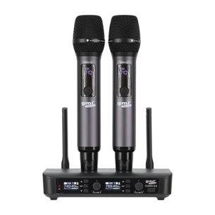 MICROFONO INALAMBRICO MULTIFRECUENCIA DOBLE UHF CON BATERIA RECARGABLE