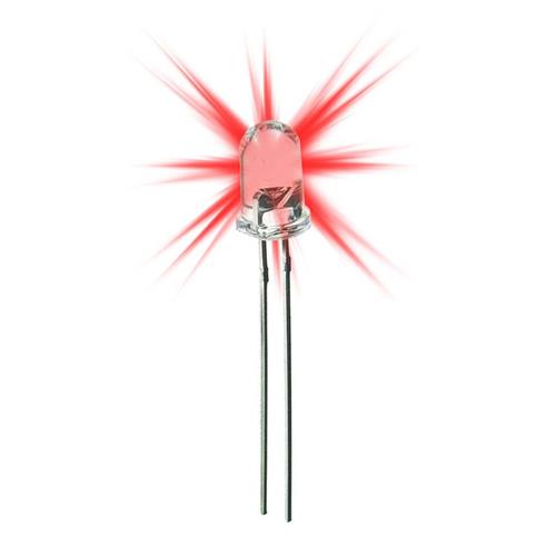 DIODO LED 5mm ALTO BRILLO TRANSPARENTE ROJO